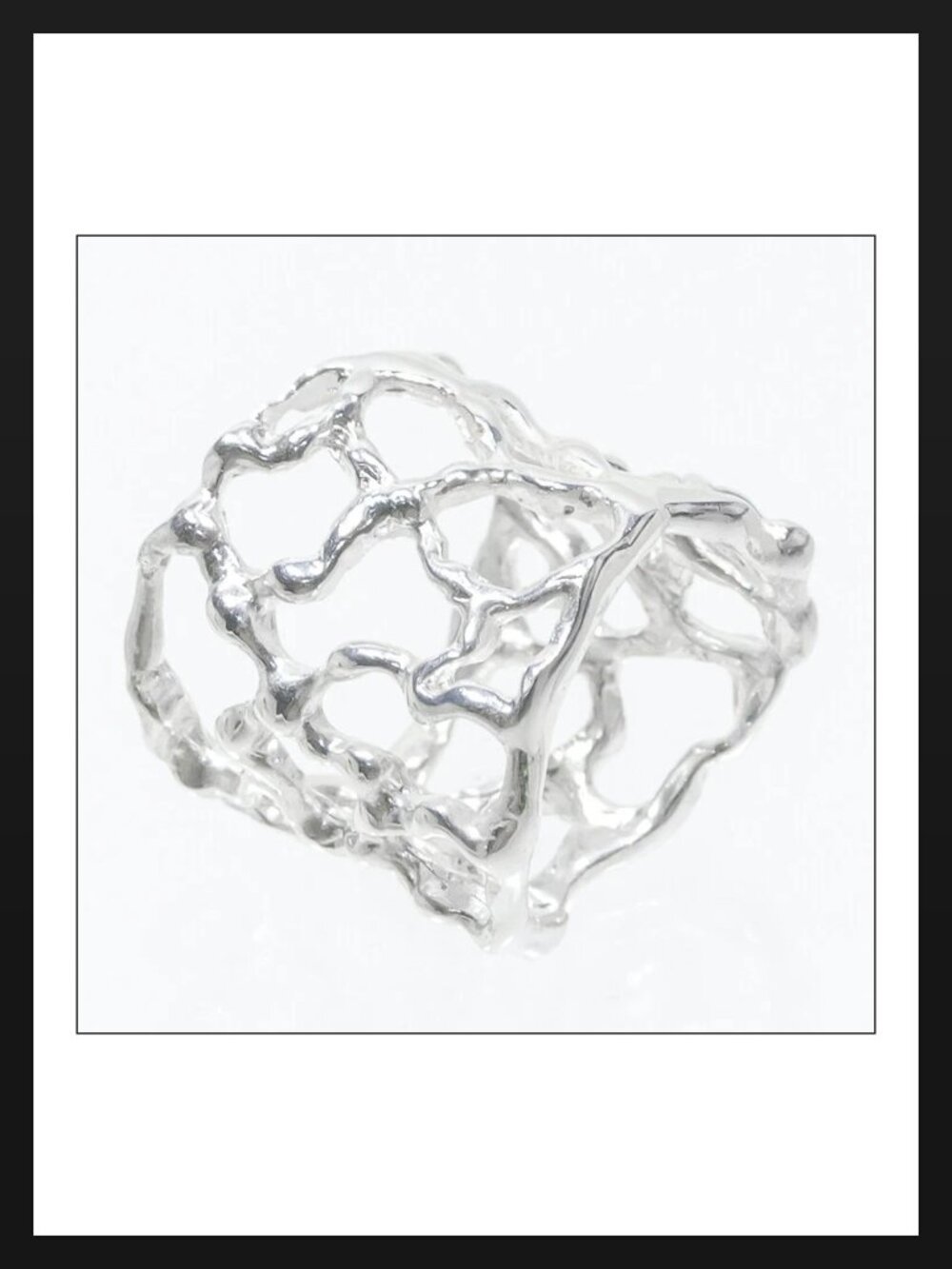 Ring Sterling Silver "Squiggles" 925 Size 8